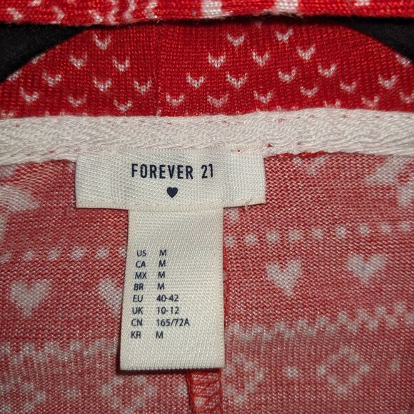 Forever 21 Women’s Red Moose Christmas One-Piece Pajamas Size Teen/Women - Picture 4 of 7